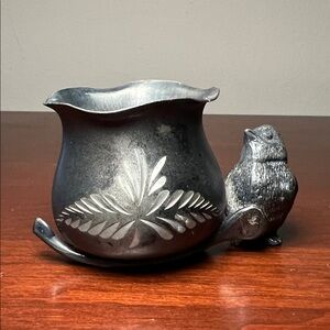 Antique Victorian WR Silver Plate Figural Chick Bird Wishbone Toothpick Holder